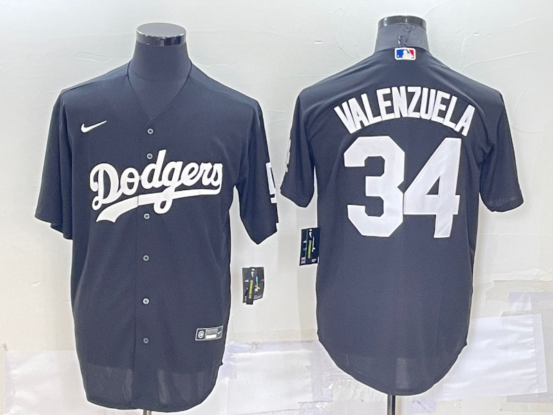 Men's Los Angeles Dodgers #34 Toro Valenzuela Black Cool Base Stitched Baseball Jersey Men's Los Angeles Dodgers #34 Toro Valenzuela Black Cool Base Stitched Baseball Jersey